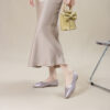 Modern Minimalist Soft Sheepskin Womens Pointed Toe Slip On Flats