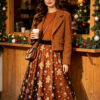 Casual Chic Christmas Party Panelled Tulle Womens A Line Midi Skirt