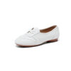 Casual Chic Perforated Sheepskin Leather Womens Flat Mary Janes