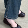 Modern Minimalist Soft Sheepskin Hidden Wedge Womens Square Toe Pumps