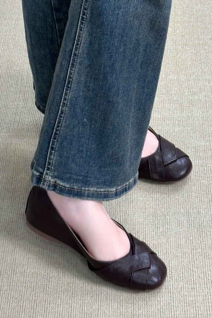 Modern Minimalist Soft Sheepskin Hidden Wedge Womens Square Toe Pumps