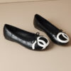 French Riviera Quilted Cushioned Womens Slip On Bow Ballet Flats