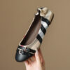 French Riviera Check Buckled Cap Toe Womens Slip On Ballet Pumps